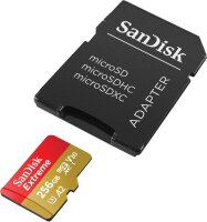 SanDisk Speicherkarte microSDXC-Card Extrem, 256 GB, 1 St.