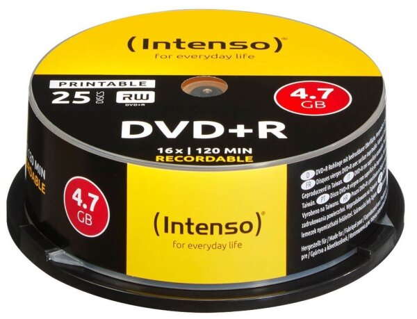 Intenso DVD+R 4,7 GB bedruckbar, 25 St.