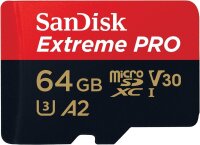 SanDisk Speicherkarte microSDXC-Card Extrem PRO, 64 GB, 1...