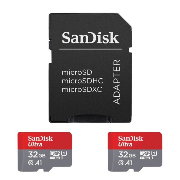 SanDisk Speicherkarten microSDHC Ultra, 32 GB, 2 St.