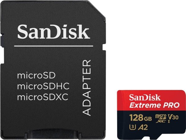 SanDisk Speicherkarte microSDXC-Card Extrem PRO, 128 GB, 1 St.