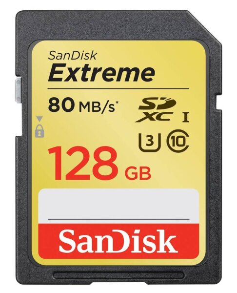 SanDisk Speicherkarte SDXC-Card Extreme, 128 GB, 1 St.