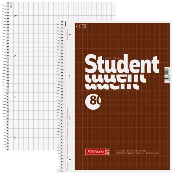 BRUNNEN Collegeblock Student Lineatur 23 rautiert DIN A4 Innenrand, 1 Block