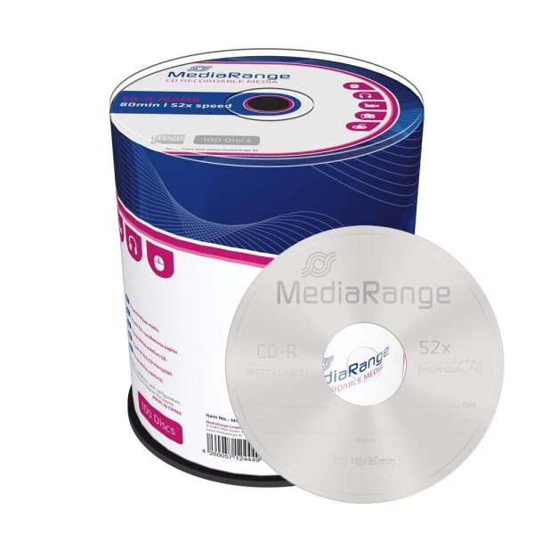 MediaRange CD-R 700 MB, 100 St.