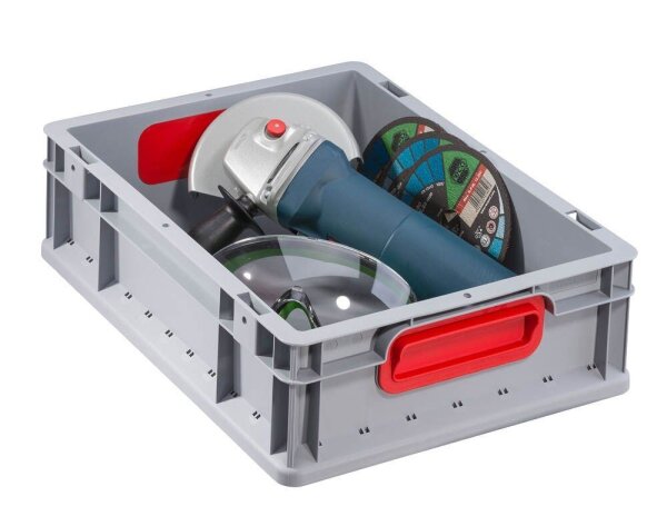 Allit ProfiPlus Eurobox grau, rot 30,0 x 40,0 x 12,0 cm, 1 St.