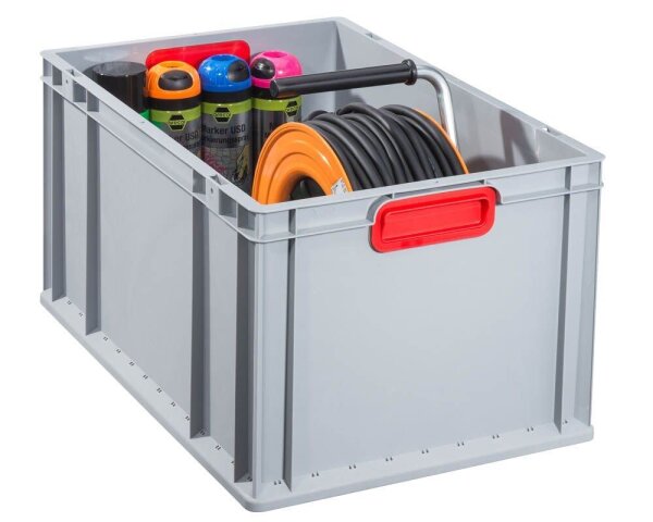 Allit ProfiPlus Eurobox grau, rot 40,0 x 60,0 x 32,0 cm, 1 St.