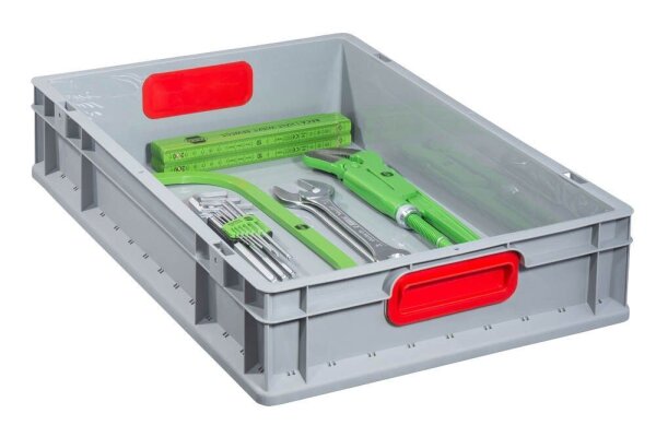 Allit ProfiPlus Eurobox grau, rot 40,0 x 60,0 x 12,0 cm, 1 St.