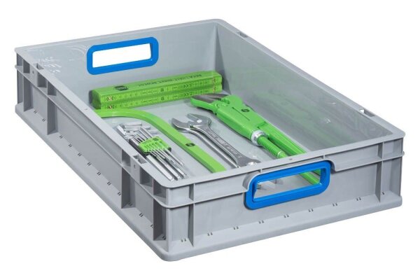 Allit ProfiPlus Eurobox grau, blau 40,0 x 60,0 x 12,0 cm, 1 St.