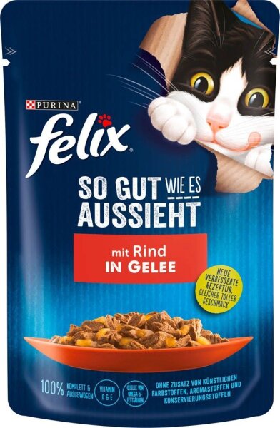 felix® Katzen-Nassfutter So gut wie es aussieht in Gelee mit Rind 26x 85,0 g