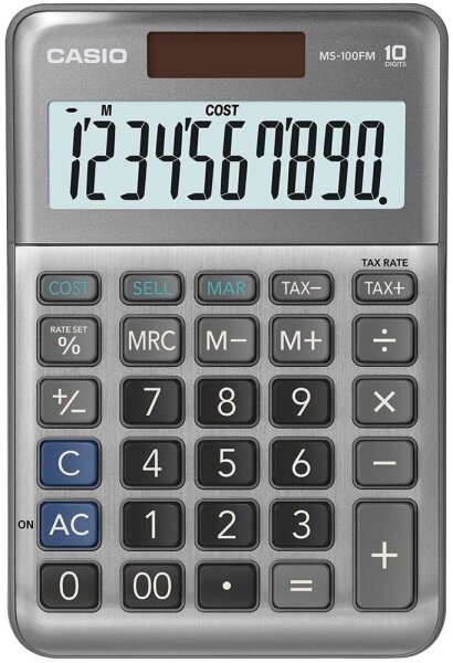 CASIO MS-100FM Tischrechner grau