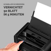 Fellowes AutoMax 90M Aktenvernichter mit Partikelschnitt P-4, 4 x 12 mm, bis 90 Blatt, schwarz