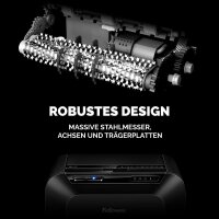 Fellowes AutoMax 90M Aktenvernichter mit Partikelschnitt P-4, 4 x 12 mm, bis 90 Blatt, schwarz