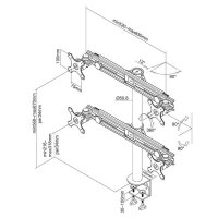 Neomounts Monitor-Halterung FPMA-D700D4 schwarz für 4 Monitore, Tischklemme