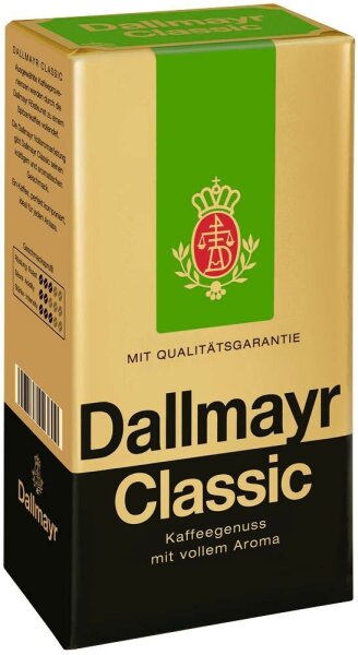 Dallmayr Classic Kaffee, gemahlen, Arabica- und Robustabohnen kräftig, 500 g