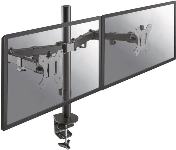 Neomounts Monitor-Halterung FPMA-D550DBLACK schwarz für 2 Monitore, Tischklemme, Tischbohrung
