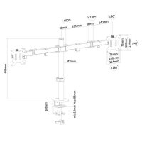Neomounts Monitor-Halterung FPMA-D550DBLACK schwarz für 2 Monitore, Tischklemme, Tischbohrung