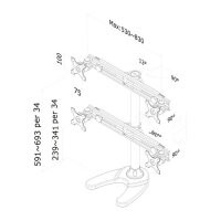 Neomounts Monitor-Halterung FPMA-D700DD4 schwarz für 4 Monitore, Tischbohrung
