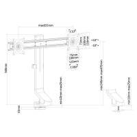 Neomounts Monitor-Halterung FPMA-D860D schwarz für 2 Monitore, Tischbohrung