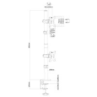 Neomounts Monitor-Halterung FPMA-D550DV schwarz für 2 Monitore, Tischbohrung