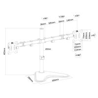Neomounts Monitor-Halterung FPMA-D550DDBLACK schwarz für 2 Monitore, Tischständer