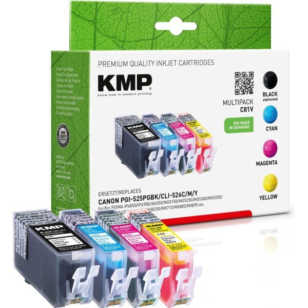 KMP C81V  schwarz, cyan, magenta, gelb Druckerpatronen kompatibel zu Canon PGI-5