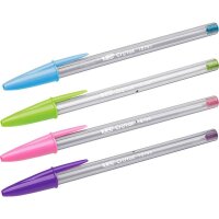 BIC Kugelschreiber Cristal Fun transparent, Schreibfarbe:...