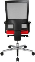 Topstar Bürostuhl Profi Net 11 High, PS59H T31Q Stoff rot, Gestell alu