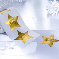 SIGEL Aufkleber Christmas Stars CS112 Sterne, gold 47,0 x 47,0 mm, 200 Etiketten