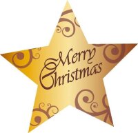 SIGEL Aufkleber Christmas Stars CS112 Sterne, gold 47,0 x 47,0 mm, 200 Etiketten