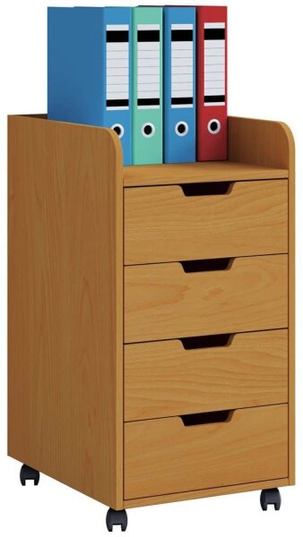 VCM my office Konal Maxi Rollcontainer buche 4 Auszüge 40,0 x 50,0 x 74,0 cm