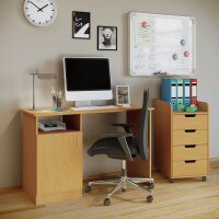 VCM my office Konal Maxi Rollcontainer buche 4 Auszüge 40,0 x 50,0 x 74,0 cm