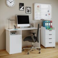 VCM my office Konal Maxi Rollcontainer buche 4 Auszüge 40,0 x 50,0 x 74,0 cm