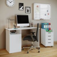 VCM my office Konal Mini Rollcontainer weiß 4 Auszüge 33,0 x 40,0 x 65,0 cm