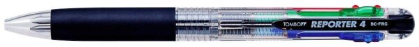 Tombow 4-Farben-Kugelschreiber REPORTER 4 transparent, Schreibfarbe: schwarz, bl