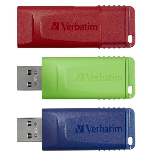verbatim USB-Sticks Slider rot, blau, grün 16 GB, 1 St.