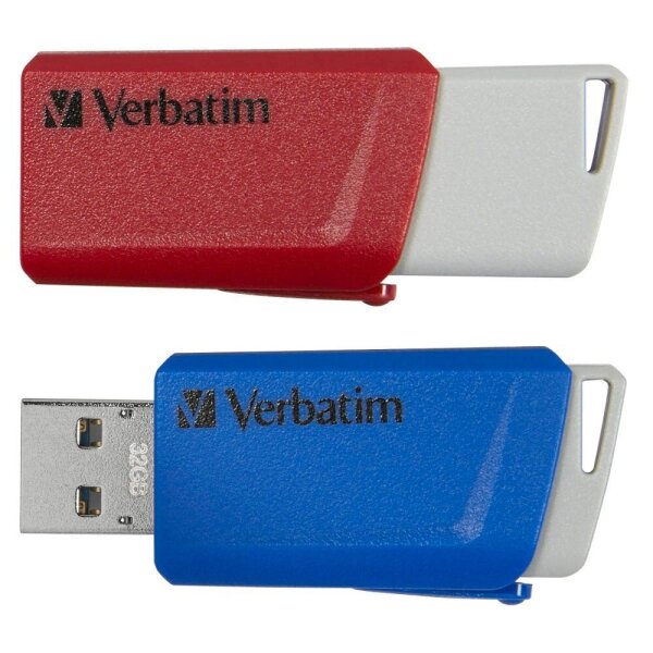 verbatim USB-Sticks Store ´n´ Click rot, blau 32 GB, 1 St.