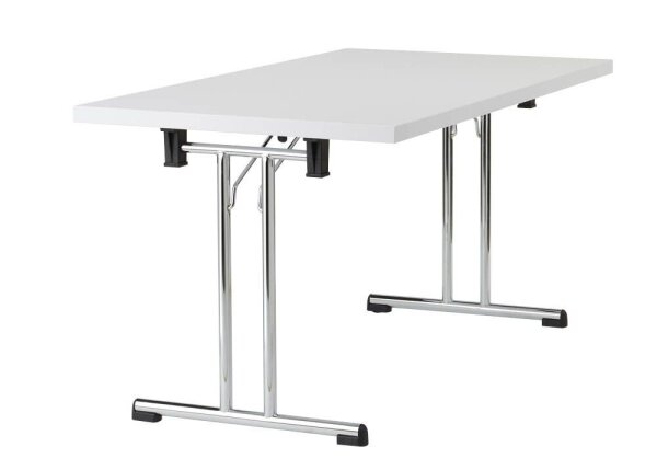 HAMMERBACHER Mehrzwecktisch weiß rechteckig, Rundrohr chrom, 138,0 x 69,0 x 73,5 cm