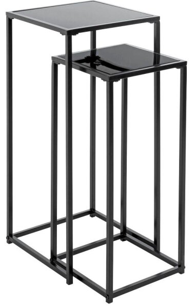 HAKU Möbel Pflanzenständer-Set Metall schwarz, 1 Set