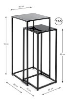HAKU Möbel Pflanzenständer-Set Metall schwarz, 1 Set