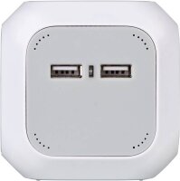 brennenstuhl ALEA-Power 2-fach Steckdosenwürfel  1,4 m grau mit USB-Buchse