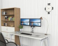 ergoleben Monitor-Halterung GS220TK EL0003 weiß, schwarz, silber für 2 Monitore, Tischklemme