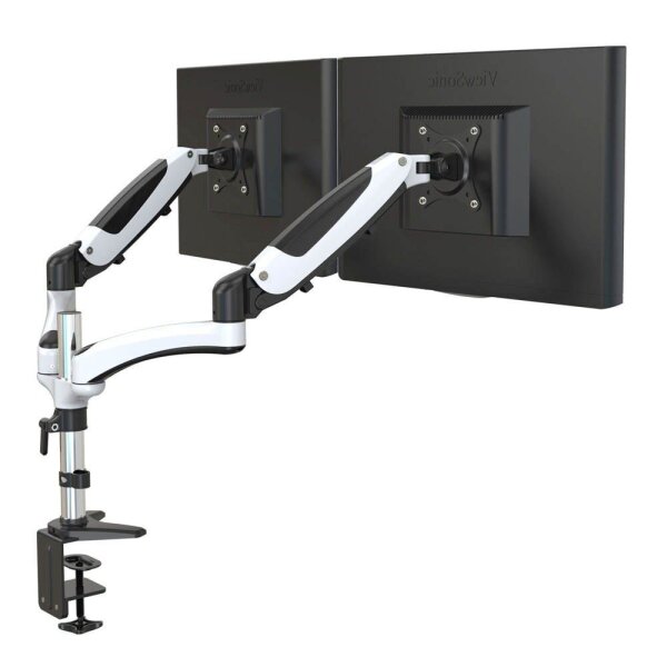 ergoleben Monitor-Halterung GS230TK EL0004 weiß, schwarz, silber für 2 Monitore,