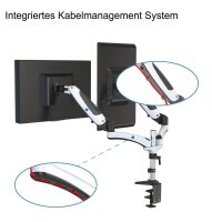 ergoleben Monitor-Halterung GS230TK EL0004 weiß, schwarz, silber für 2 Monitore,