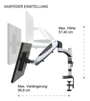 ergoleben Monitor-Halterung GS230TK EL0004 weiß, schwarz, silber für 2 Monitore,