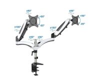 ergoleben Monitor-Halterung GS230TK EL0004 weiß, schwarz, silber für 2 Monitore,