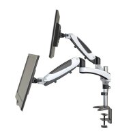 ergoleben Monitor-Halterung GS230TK EL0004 weiß, schwarz, silber für 2 Monitore,