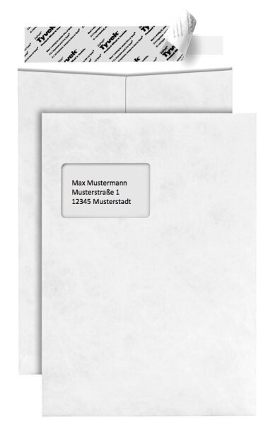BONG Versandtaschen Tyvek® Pocket DIN C4 mit Fenster weiß 20 St.