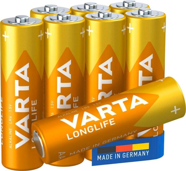 VARTA Batterien LONGLIFE Alkali-Mangan Mignon AA 1,5 V, 8 St.