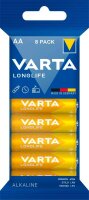 VARTA Batterien LONGLIFE Alkali-Mangan Mignon AA 1,5 V, 8 St.