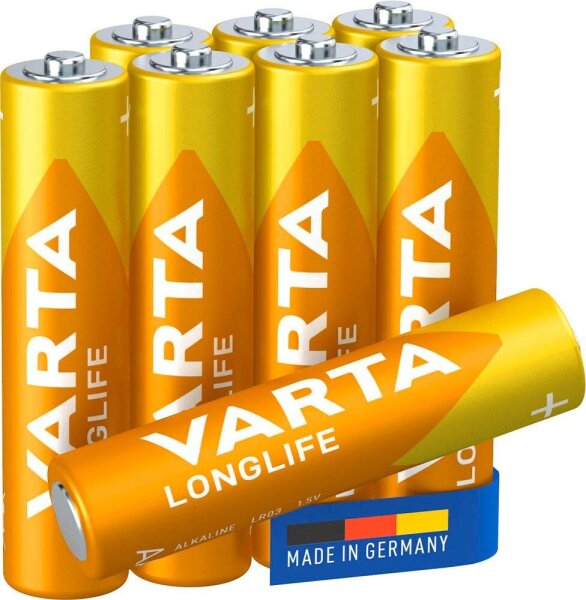 VARTA Batterien LONGLIFE Alkali-Mangan Micro AAA 1,5 V, 8 St.
